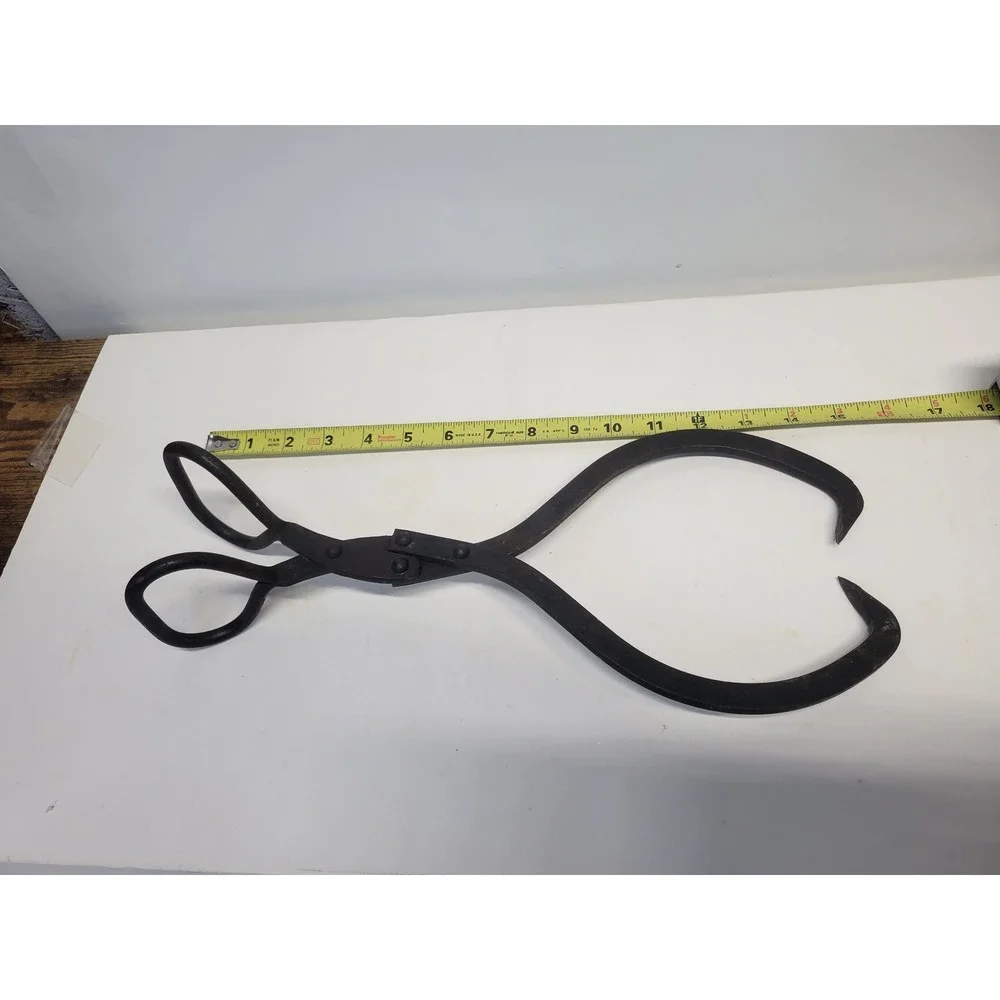 Vintage‎ Cast Iron Ice Tongs Refrigerator Kitchen Tool Heavy Duty
